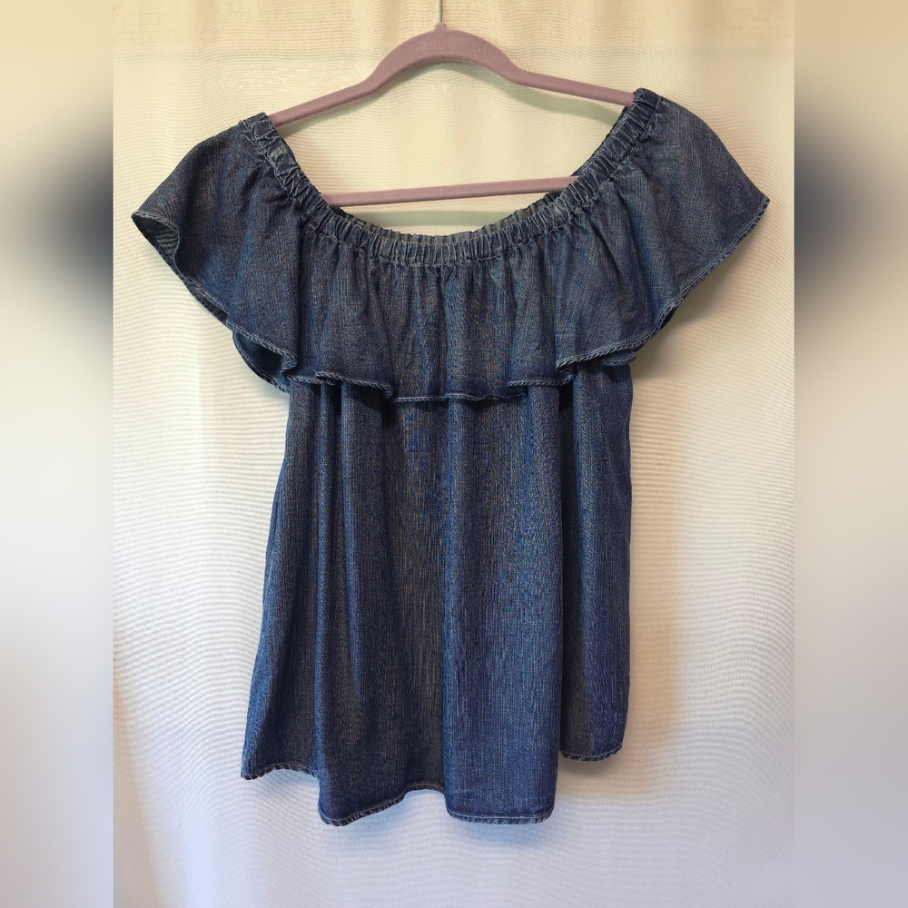 Denim Off-Shoulder Women's Top